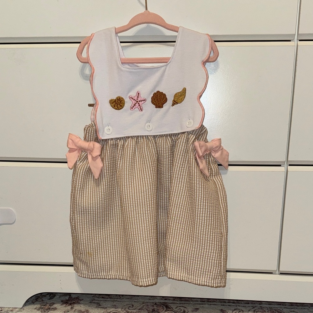 Abby & Evie seashell embroidered dress